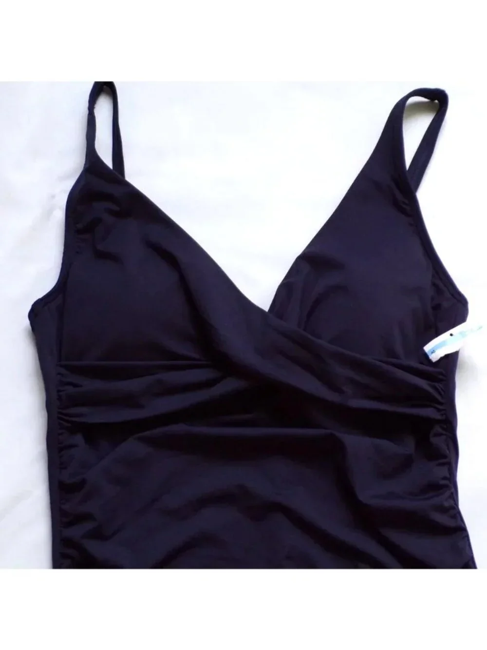 🆕SEA LEVEL Cross Front Tankini Swimsuit Navy Blue 4